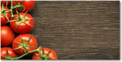 Produktbild von Tulup Glas-Bild -140x70- Wandkunst Dekorative Wand für Küche & Wohnzimmer - Essen & Getränke - Tomaten Holz - Rot