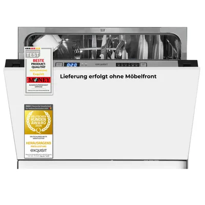Produktbild von Exquisit Geschirrspüler, 6 Maßgedecke, Einbaugerät, 49 dB, 6 Programme, Startzeitverzögerung, EGSP1060-E-030D schwarz