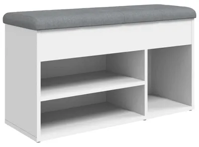 Obrázek produktu pro vidaXL Lavice na boty bílá 82 x 32 x 45,5 cm Materiál na bázi dřeva