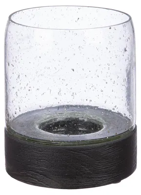 Imagen del producto de Vela decorativa "Inuit", vidrio, madera de mango, color marrón, transparente, juego de 2 unidades, altura 15 cm, diámetro 12 cm. Código: 4063387558218