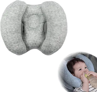 Imagen del producto de Almohada para bebés 2 en 1, ajustable, fabricada con algodón orgánico, ideal para cochecitos y viajes