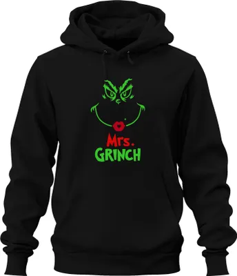 Produktbild von Mrs. GRINCH Weihnachten Lustig Weihnachtsfrau Grinch Geschenk Uni Hoodie Kapuzenpullover, Schwarz, S