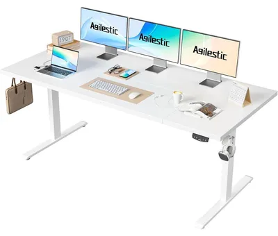 Productafbeelding van Verstelbaar bureau, 180 x 80 cm, elektrisch, met geheugenfunctie, wit