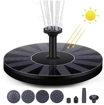 Image de Canon à eau solaire - Effet à 6 jets d'eau - Pour le jardin, les bassins, les bassins à oiseaux, les fontaines décoratives