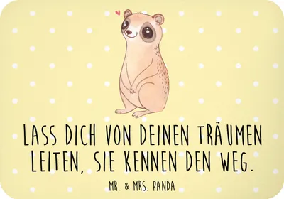Produktbild von Mr. & Mrs. Panda Kühlschrankmagnet Plumplori Glücklich - Gelb Pastell - Geschenk, Niedlich, haftmagnet, küchenmagnet, Glück, whiteboardmagnet, Lustige Sprüche, magnet