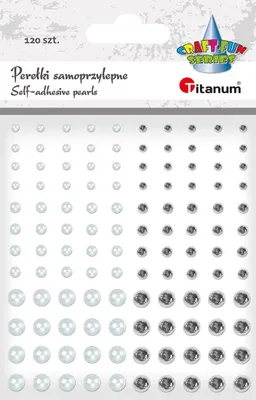 Image de Perles autocollantes blanches et argentées, 120 pièces, Titanum