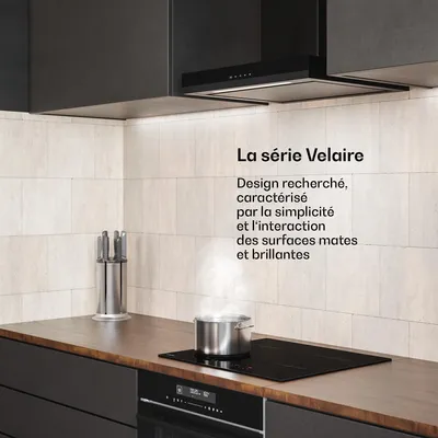 Image de Klarstein Velaire Hotte Aspirante 60 cm - Hotte Murale Silencieuse, 600 m³/h, A++, Commandes Tactiles, LED, Filtre Charbon, 3 Vitesses, Cuisine Moderne, Noir