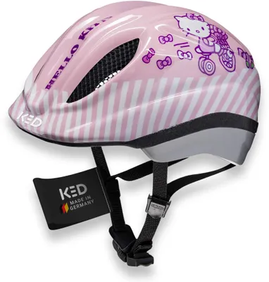 Produktbild von KED Meggy II Originals | Kinder Fahrradhelm Insektenschutznetz Integriertes LED-Rücklicht maxSHELL Technologie, hello kitty49-53 (SM)