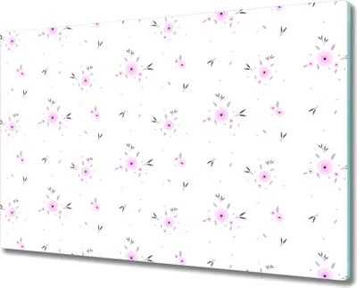 Produktbild von Glas-Herdabdeckplatte Glaskeramikkochfeld-Abdeckung Spritzschutz - 80x52 cm - Kleine Rosa Blumen