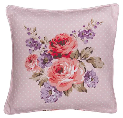 Produktbild von Clayre & Eef Kissenbezug 40x40 cm Rosa Violett Baumwolle Rosen