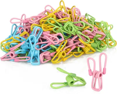 Produktbild von Metall Wäscheklammern 100x, Bunt, Robust, Für Strand und Zuhause