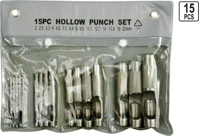 Immagine prodotto di Set di punzoni da 15 pezzi Set di punzoni per cuoio 2 - 22 mm