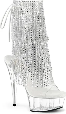 Produktbild von DELIGHT-1017RSF Damen Booties von Pleaser, Transparent Silber Transparent, EU 38, US 8