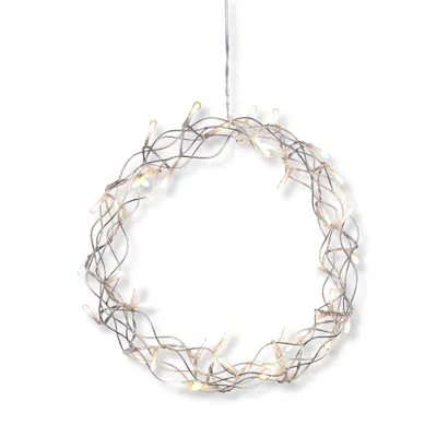 Produktbild von Weihnachtskranz LED Kranz Timer Batterie Lichterkranz warmweiß Leuchtkranz 30 cm