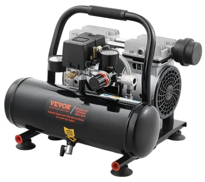 Immagine prodotto di Compressore d'aria VEVOR, serbatoio in acciaio da 1 gallone, compressore d'aria oil-free da 1 HP 1,5 CFM 7 bar e pressione massima di 120 PSI, compressore portatile ultra-silenzioso da 68 dB, per riparazioni auto, gonfiaggio pneumatici