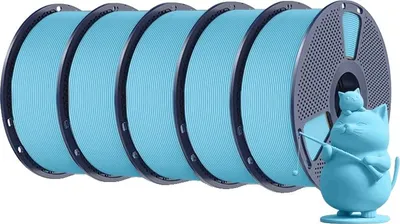Obrázek produktu pro filament pro 3D tiskárny, materiál PLA, nízká smrštitelnost, nebesky modrý