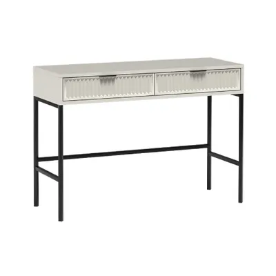 Image de AX LIVING Beige Table console avec tiroirs Berlinette 9 - 110cm