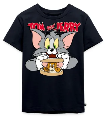 Produktbild von Spreadshirt Tom Und Jerry Maus-Sandwich Kinder Premium T-Shirt, 122/128 (6 Jahre), Navy