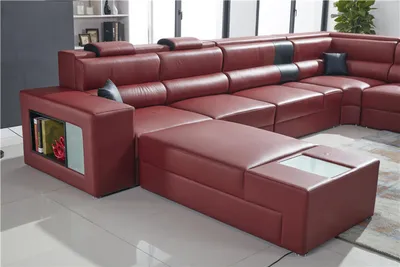 Produktbild von Couch Wohnlandschaft Eck Garnitur Design Modern Sofa U-Form Leder Sofa Couchen