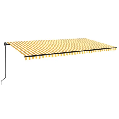 Produktbild von Markise Manuell Einziehbar mit LED 600x350 cm Gelb & Weiß