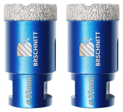 Productafbeelding van Diamantboorkop, 32 mm, M14, 2 stuks, voor haakse slijpmachine, geschikt voor porselein, keramiek, marmer en graniet