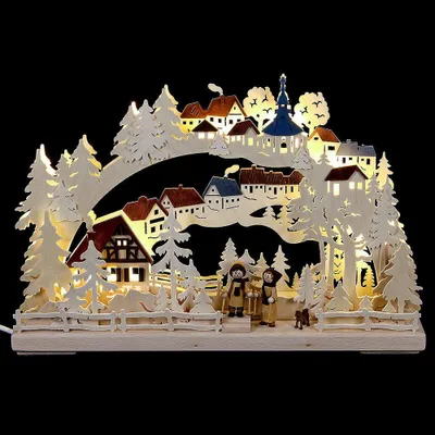 Produktbild von 3D-Schwibbogen Winterwanderung (43x30cm) von RATAGS Holzdesign