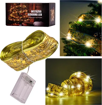 Obrázek produktu pro Dekorativní Stuha Led Pásek 10M 100Led Osvětlení Vánočního Stromku.