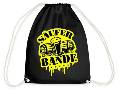 Produktbild von Spreadshirt JGA Männer | Säuferbande Turnbeutel, One size, Schwarz
