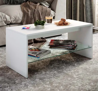 Produktbild von VCM Holz Couchtisch | Sofatisch mit ausreichend Stauraum | Maße ca. H. 40 x B. 90 x T. 40 cm | Wohnzimmertisch – Wisal