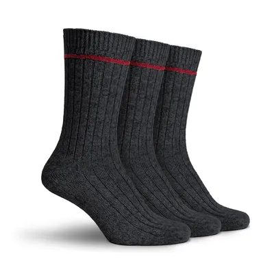 Produktbild von Sukats® The Norwegians, 3 Paar Norwegische Wollsocken Damen und Herren, 39-42, Anthrazit, Frottee-Sohle, Wintersocken