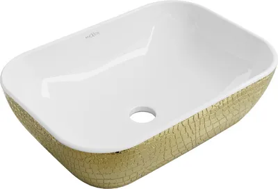 Produktbild von Mexen Rita Aufsatzwaschbecken 45 x 32 cm, Weiß/Gold - 21084554