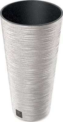 Produktbild von Blumentopf - Blumenübertopf wetterfest mit 33% echtem Holzanteil für den Außenbereich inkl. Innentopf  H 57,5 cm - Ø 30 cm  Pflanzgefäß – Pflanzsäule