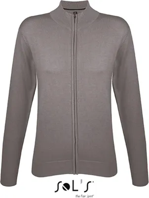 Produktbild von SOLs 00550 | Zipped Knitted Cardigan Gordon Women - Farbe: Medium Grey (Solid) - Größe: S