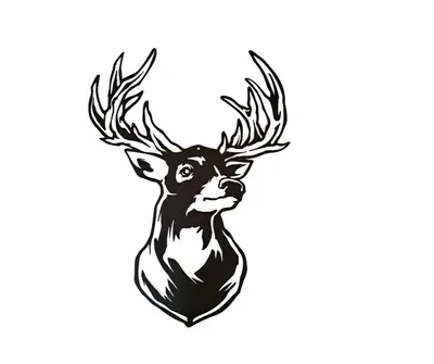 Produktbild von Schwarze Metall Hirsch Wandkunst – Elegante Tierdeko, Moderne Pulverbeschichtete, Klein H50,5xB37 cm, 1 st.