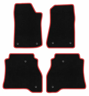 Produktbild von Fußmatten Automatten Velours Schwarz/Rot für Jeep Gladiator 2019- Set 4-tlg