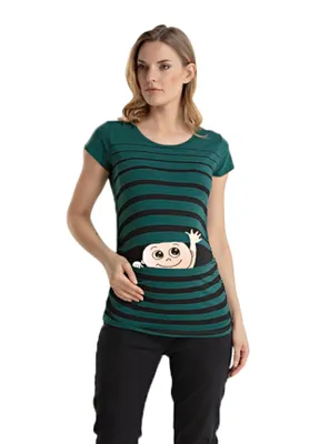 Produktbild von M.M.C. Umstandsshirt Winke Winke mit Motiv, S, Dunkelgrün