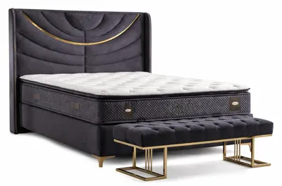 Produktbild von Schlafzimmer-Set Moderner Stil Weiche Polsterung Bett mit Stauraum