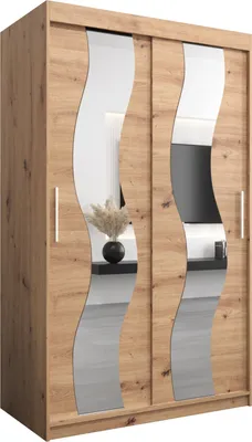 Produktbild von Kleiderschrank, Schiebetürenschrank Schlafzimmer, Schrank mit Spiegel SEWILLA 120 cm