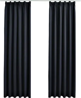 Produktbild von vidaXL Verdunkelungsvorhänge mit Haken 2 Stk. Anthrazit 140x245cm