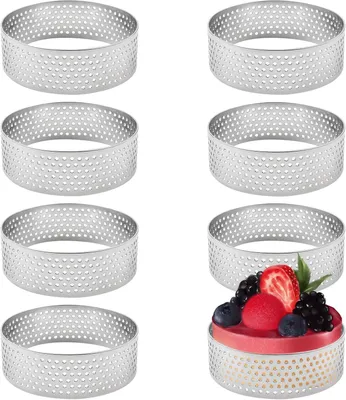 Produktbild von Dessertringe 8 Stück, 6 cm, Edelstahl, für Backen