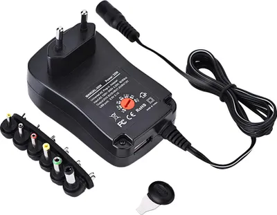 Obrázek produktu pro Univerzální napájecí zdroj AC/DC, 5 V, 2,1 A, USB port, 6 konektorů, 30 W, 3 V/4,5 V/5 V/6 V/7,5 V/9 V/12 V