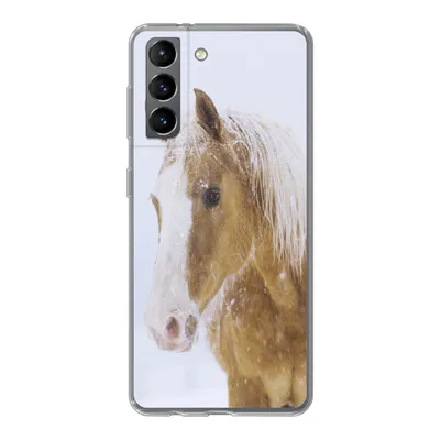 Produktbild von MuchoWow® Handyhülle Schutzhülle Hülle für Samsung Galaxy S21 Pferd - Schnee - Winter Silikon Softcase Handy Hülle - Softcase