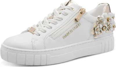 Produktbild von MARCO TOZZI Damen Sneaker Plateau und Blumen Applikation mit Strass 2-23720-46, Größe:39 EU, Farbe:Weiß