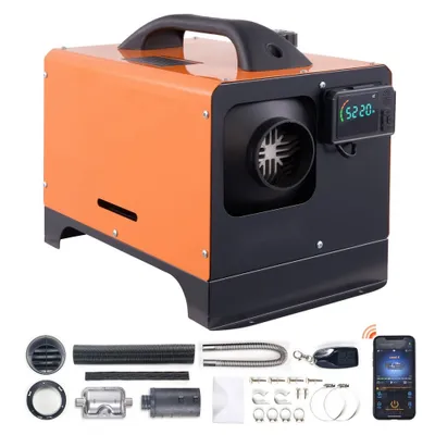Image de Chauffage auxiliaire air-diesel 12 V 8 kW - Chauffage à air Air Diesel, chauffage auxiliaire diesel réchauffeur d'air - 0,16-0,62 L/h. Chauffage diesel pour voiture avec écran LCD, télécommande & contrôle Bluetooth-APP
