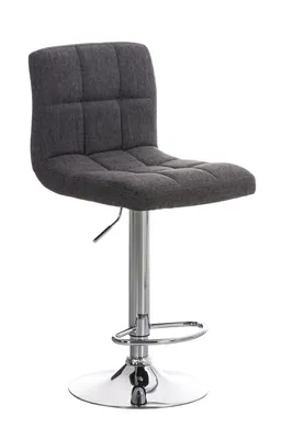 A studio shot of a gray bar stool.