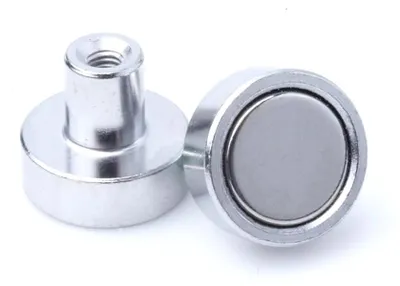 Produktbild von 10 Stück Neodym Topfmagnete mit M3-Gewindebuchse, starke Haftmagnete für Werkstatt und industrielle Anwendungen