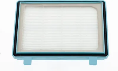 A vacuum cleaner HEPA filter on a white background.