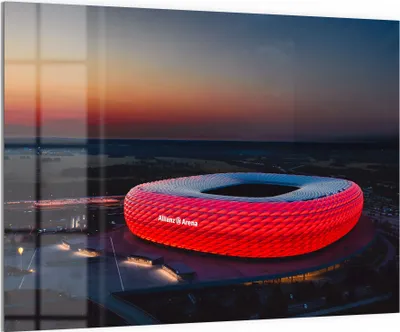 Produktbild von DEQORI Magnettafel Glas 120x90 cm 'Allianz Arena, München' beschreibbar Whiteboard