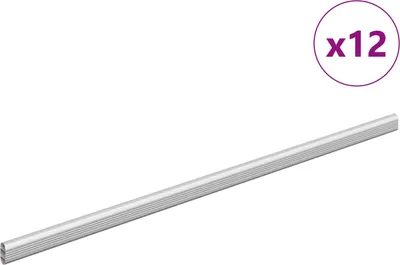 Imagen del producto de vidaXL Perchero para ropa, 12 unidades, color plateado, 664 x 15 x 29 mm