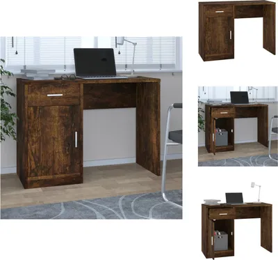 Produktbild von vidaXL Schreibtisch mit Stauraum Räuchereiche 100x40x73 cm -  Schreibtische